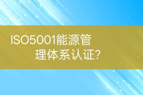 ISO5001能源管理體系認(rèn)證？