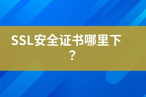 SSL安全證書哪里下？