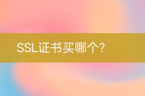 SSL證書買哪個？