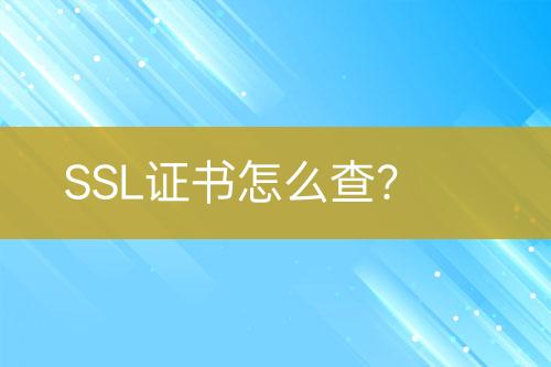 SSL證書怎么查？