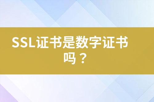 SSL證書是數(shù)字證書嗎？