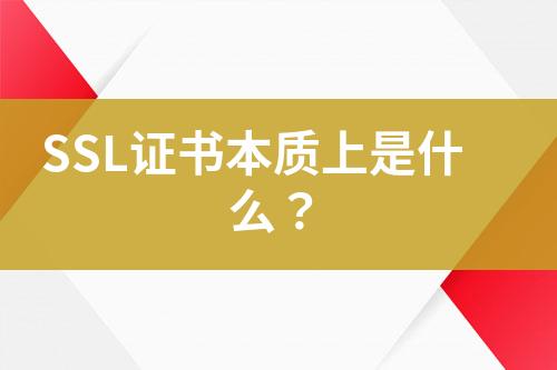 SSL證書本質(zhì)上是什么？