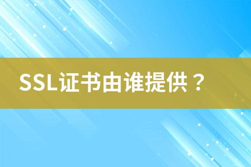 SSL證書由誰提供？