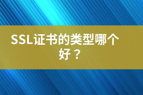 SSL證書的類型哪個好？