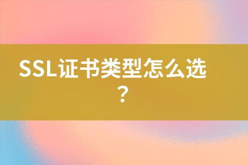 SSL證書類型怎么選？