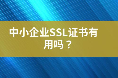 中小企業(yè)SSL證書有用嗎？