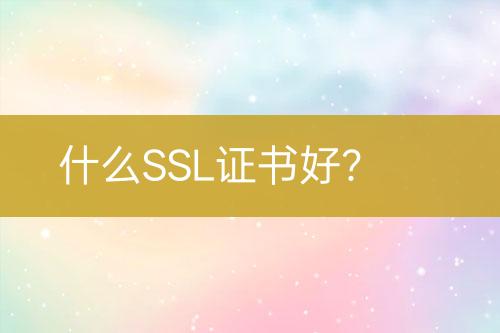 什么SSL證書好？