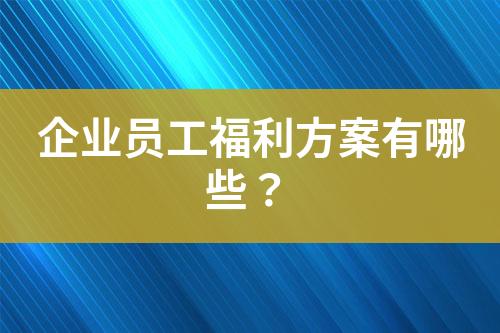 企業(yè)員工福利方案有哪些？