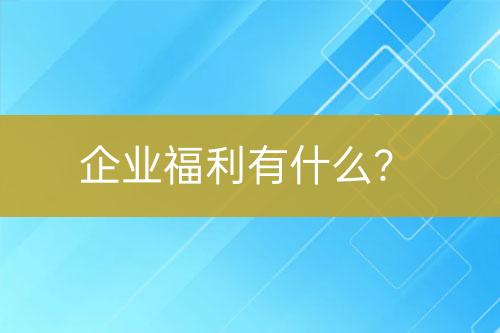 企業(yè)福利有什么？