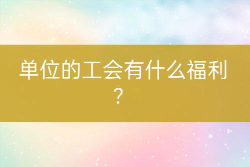 單位的工會有什么福利？