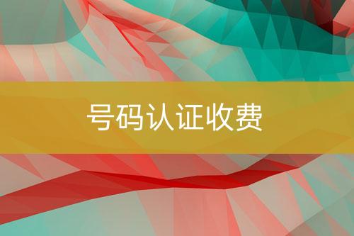 號(hào)碼認(rèn)證收費(fèi)