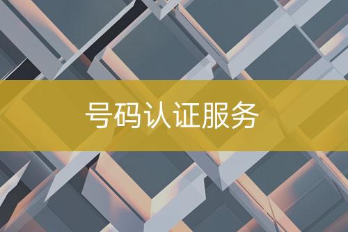 號(hào)碼認(rèn)證服務(wù)