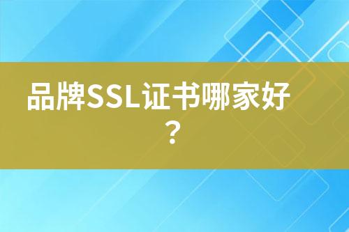 品牌SSL證書哪家好？