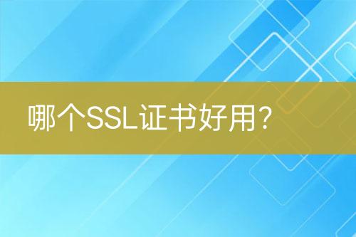 哪個(gè)SSL證書(shū)好用？