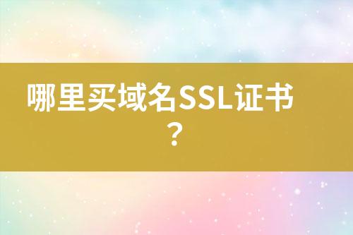 哪里買域名SSL證書(shū)？