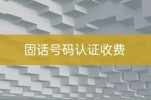 固話(huà)號(hào)碼認(rèn)證收費(fèi)