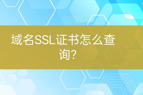 域名SSL證書怎么查詢？