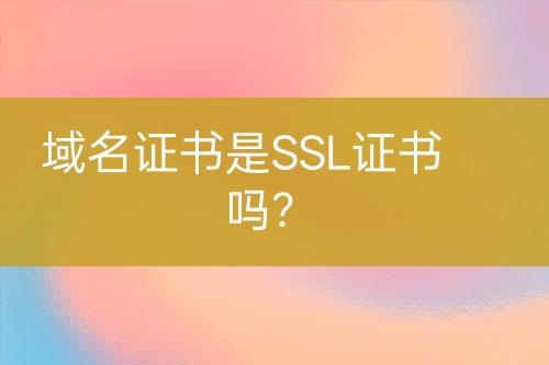 域名證書是SSL證書嗎？