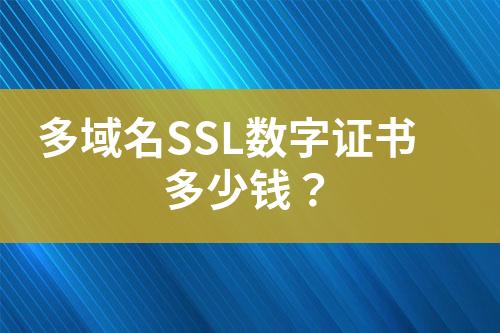 多域名SSL數(shù)字證書多少錢？