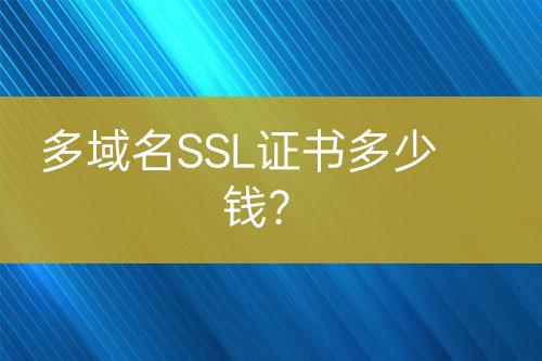 多域名SSL證書多少錢？
