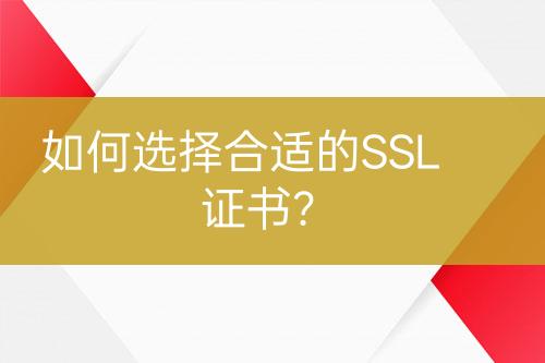 如何選擇合適的SSL證書？
