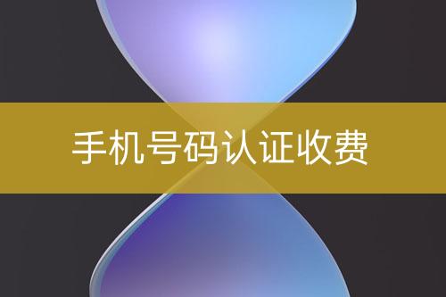 手機(jī)號碼認(rèn)證收費(fèi)