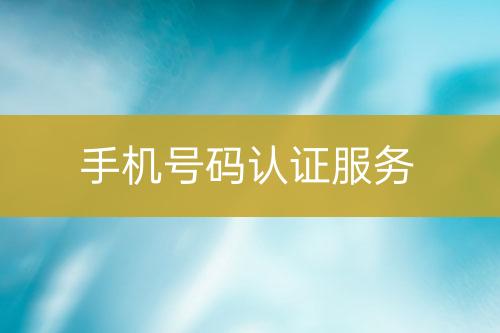 手機(jī)號碼認(rèn)證服務(wù)