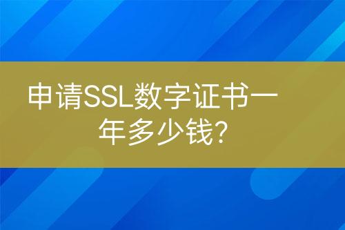 申請(qǐng)SSL數(shù)字證書一年多少錢？