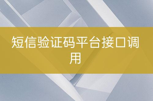 短信驗(yàn)證碼平臺接口調(diào)用