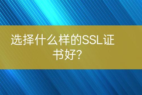 選擇什么樣的SSL證書(shū)好？