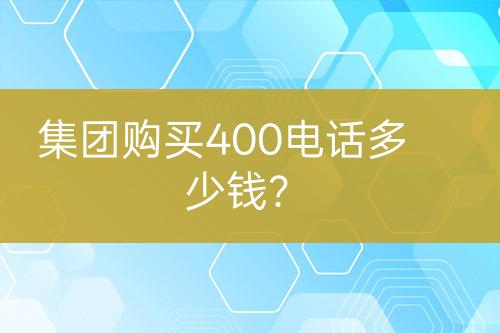 集團(tuán)購(gòu)買400電話多少錢？