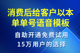 消費后給客戶以本單單號-資金變動語音模板