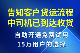 告知客戶貨運(yùn)流程中司機(jī)已到達(dá)收貨地點(diǎn)-訂單通知短信模板